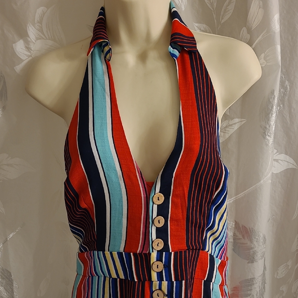 Striped Halter Jumpsuit